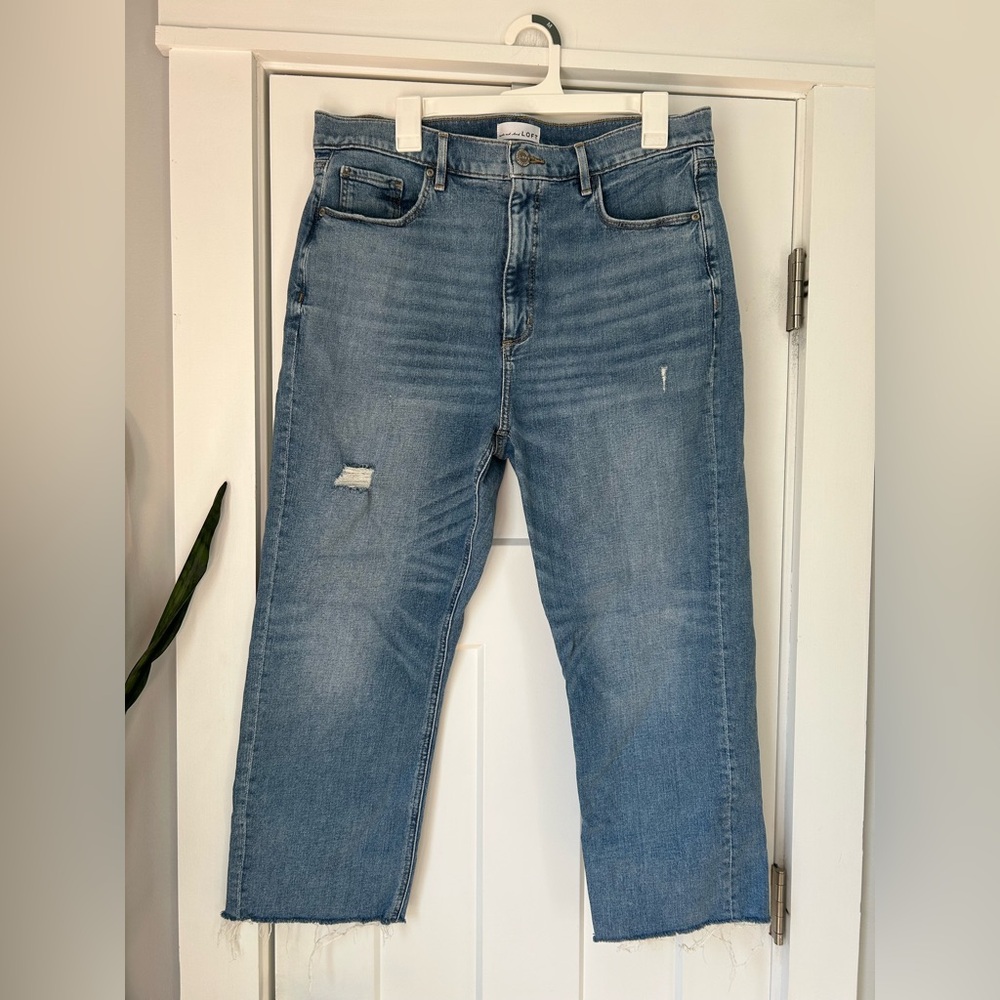 LOFT High Waist Straight Crop Jeans Size 14
